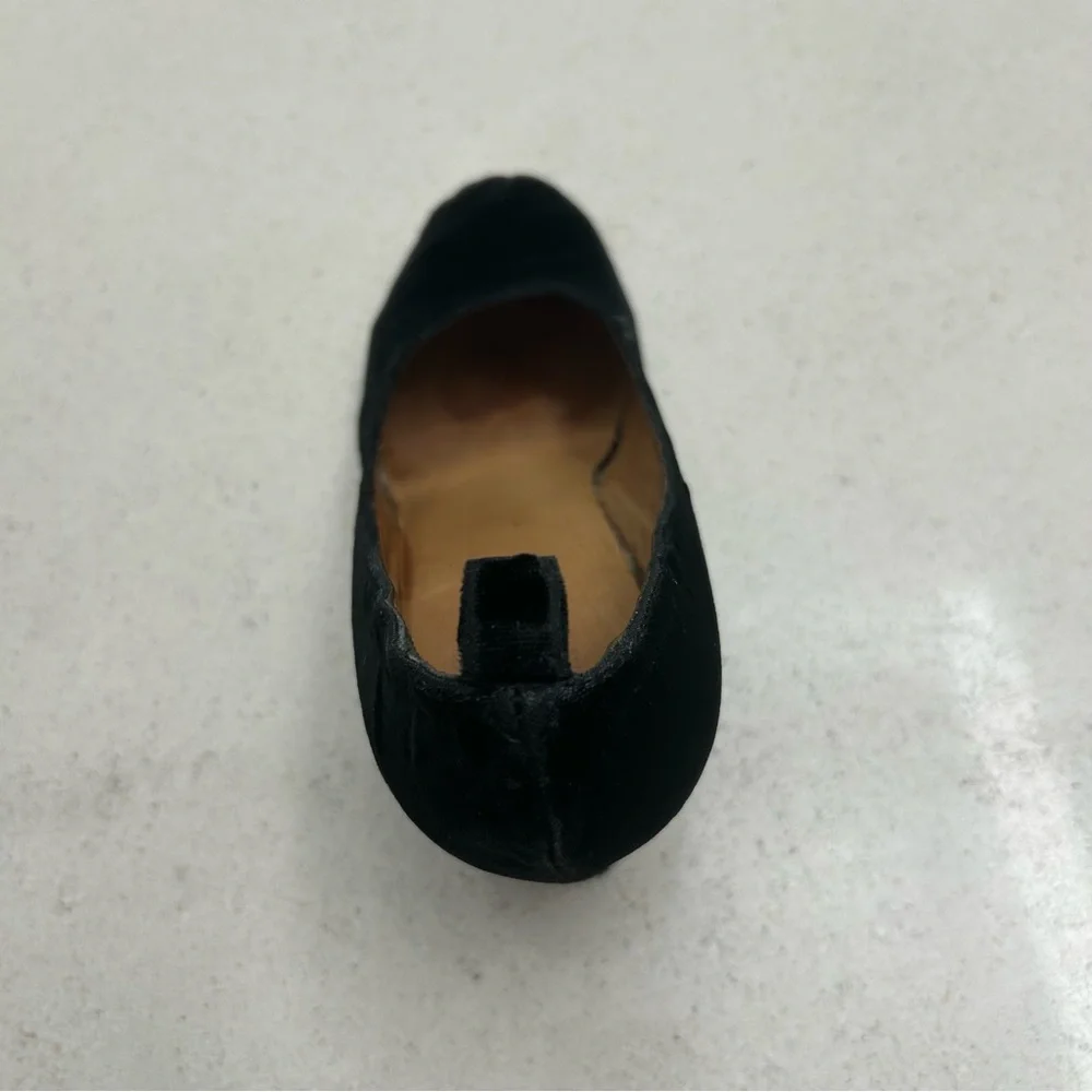 MM6 Martin Margiela Black Ostrich Embossed Velvet Wedge Shoes - Picture 8 of 12